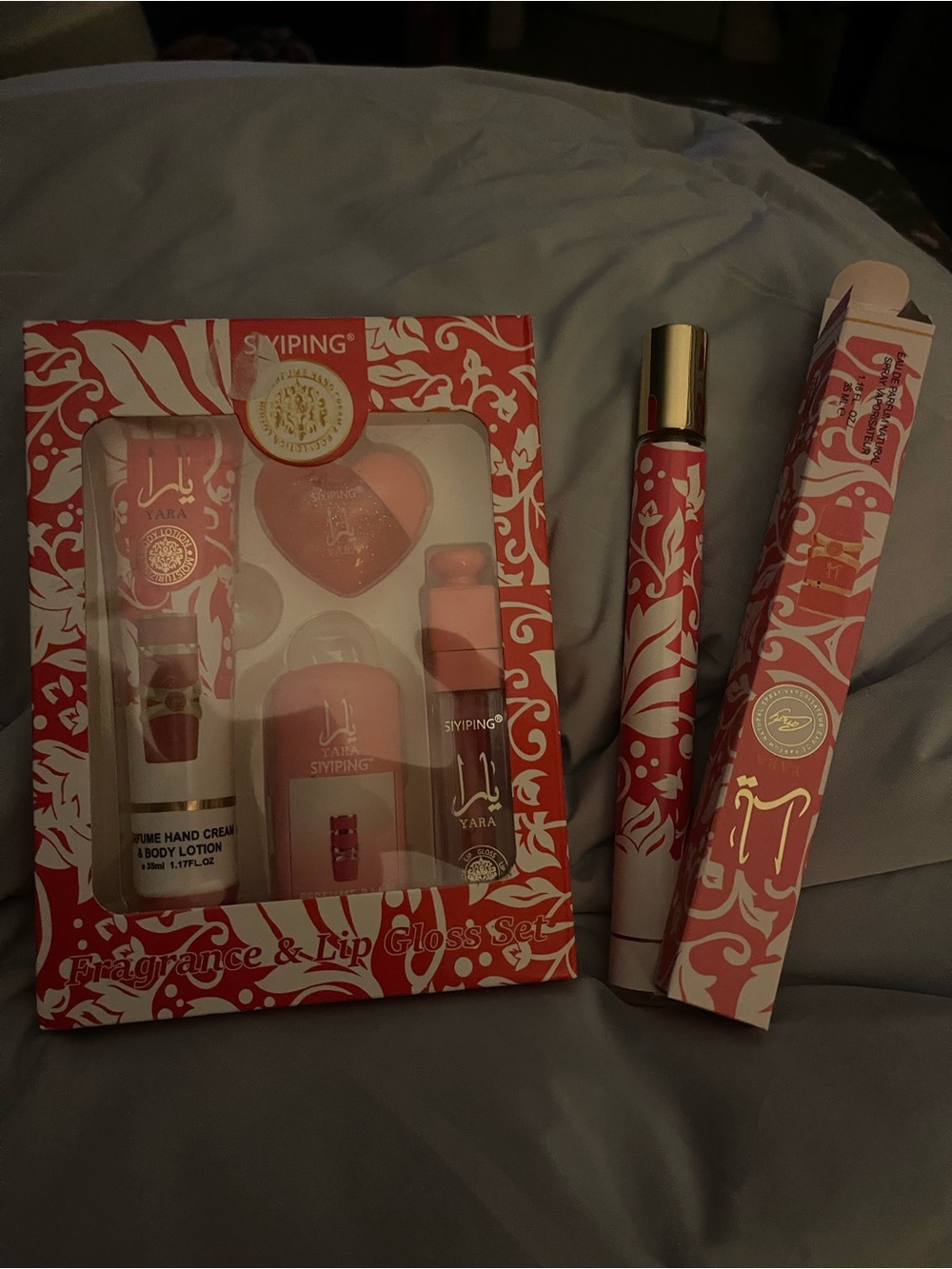 Yara Pink Fragrance & Lip Gloss Set - Women Bath & Body and travel Yara perfume
